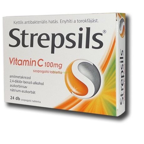 STREPSILS VITAMIN C 100 mg szopogató tabletta 24 db