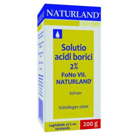 NATURLAND SOLUTIO ACIDI BORICI 2% FoNo VII. bórsav 200 G