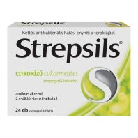 STREPSILS citromízű cukormentes szopogató tabletta 24 db