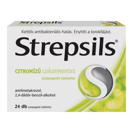 STREPSILS citromízű cukormentes szopogató tabletta 24 db