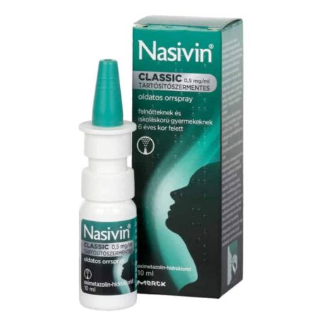 NASIVIN CLASSIC 0,5 mg/ml tartósítószermentes oldatos orrspray 1 db