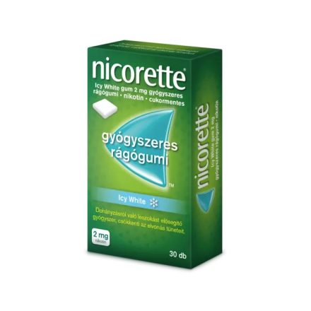 NICORETTE ICY WHITE GUM 2 mg gyógyszeres rágógumi 30 db