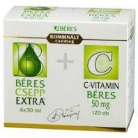   BÉRES CSEPP EXTRA belsőleges oldatos cseppek 4x30 ml + C-VITAMIN BÉRES 50 mg tabletta 120 db