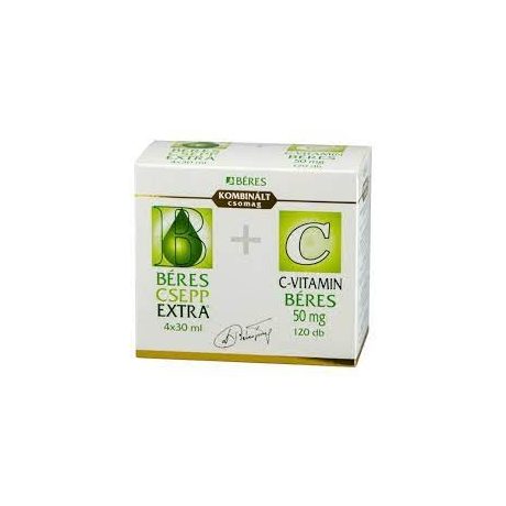 BÉRES CSEPP EXTRA belsőleges oldatos cseppek 4x30 ml + C-VITAMIN BÉRES 50 mg tabletta 120 db