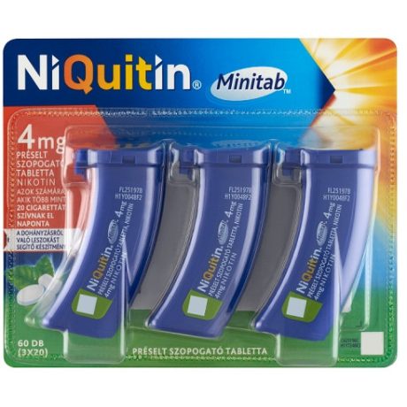 NIQUITIN MINITAB 4 mg préselt szopogató tabletta 3x20 db