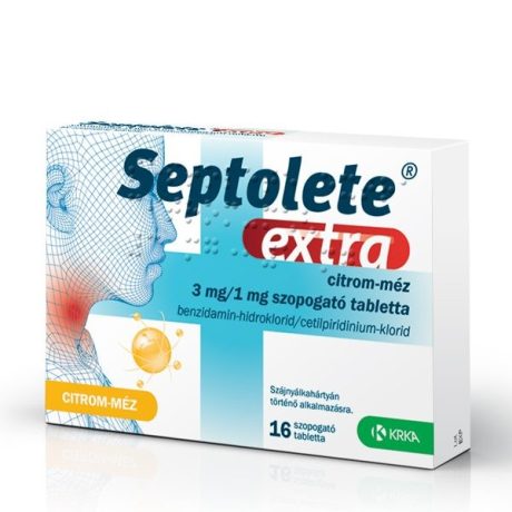 SEPTOLETE EXTRA citrom-méz 3 mg/1 mg szopogató tabletta 16 db