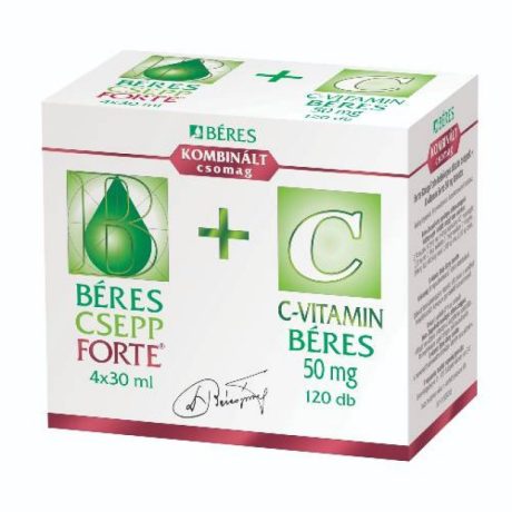 BÉRES CSEPP FORTE belsőleges oldatos cseppek 4x30 ml + C-VITAMIN BÉRES 50 mg tabletta 120 db