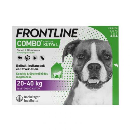FRONTLINE Combo rácsepegtető oldat kutyának L (20-40 kg) 3x