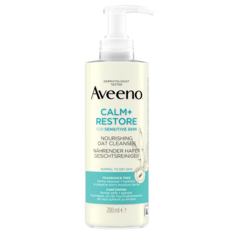 AVEENO CALM+ RESTORE tápláló arctisztító zabbal 200 ml