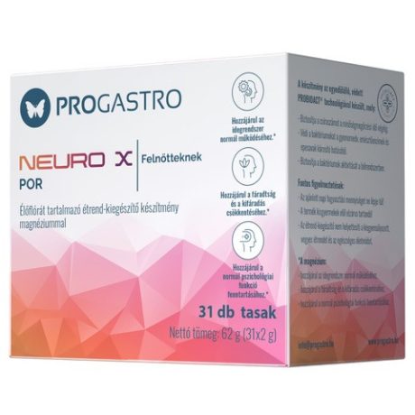 PROGASTRO NEURO X élőflórát tartalmazó étrend-kiegészítő készítmény magnéziummal 31 db tasak
