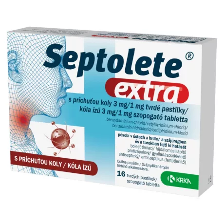 SEPTOLETE EXTRA 3 mg/1 mg szopogató tabletta kóla ízű 16 db