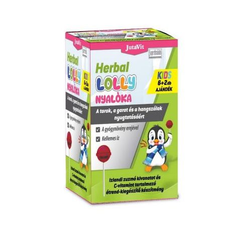 JUTAVIT HERBAL LOLLY nyalóka kids 6+2 db