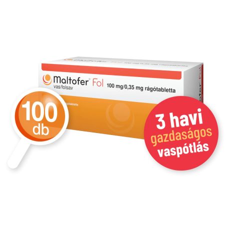 MALTOFER-FOL 100 mg/0,35 mg rágótabletta 100 db