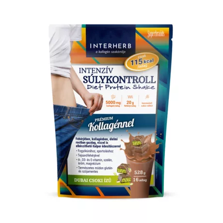 INTERHERB INTENZÍV SÚLYKONTROLL dubai csoki ízű diet shake kollagénnel 528 g