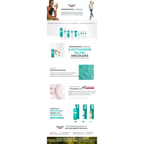 EUCERIN DERMOPURE CLINICAL PURIFYING CLEANSER tisztító gél arcra és testre 200 ml