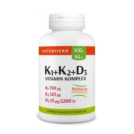 INTERHERB XXL K1+K2+D3 vitamin komplex tabletta 90 db