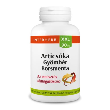 INTERHERB XXL articsóka, gyömbér, borsmenta tabletta 90 db