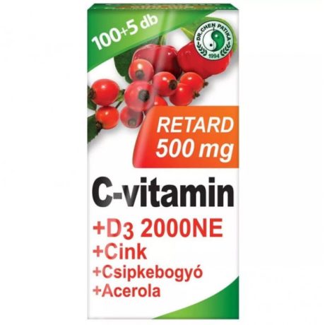 DR. CHEN C-VITAMIN 500 mg + D3 + CINK + CSIPKEBOGYÓ + ACEROLA filmtabletta 105 db