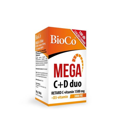 BIOCO MEGA C+D3 DUO RETARD C-VITAMIN 1500 mg + D3-VITAMIN 3000 NE tabletta 100 db