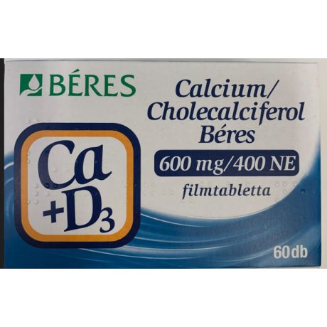 BÉRES CALCIUM/CHOLECALCIFEROL 600 mg/400 NE filmtabletta 60 db