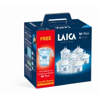   LAICA BI-FLUX Univerzális vízszűrőbetét 6 db + LAICA STREAM LINE fehér vízszűrő kancsó
