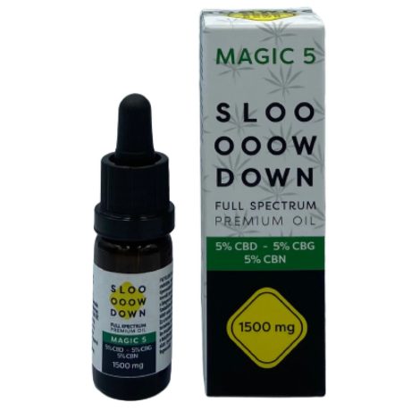 SLOW DOWN prémium CBD olaj 5% CBD - 5% CBG - 5% CBN 10 ml