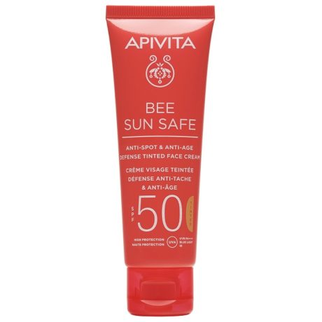 APIVITA BEE SUN színezett arckrém ráncok és pigmentfoltok ellen SPF50 50 ml