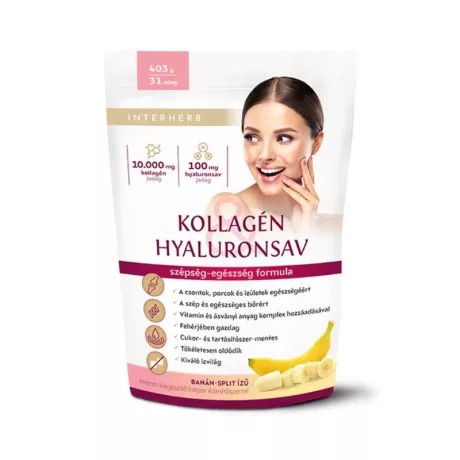 INTERHERB KOLLAGÉN HYALURONSAV italpor banán-split ízű 400 g