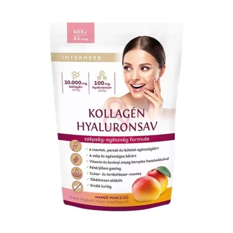 INTERHERB KOLLAGÉN HYALURONSAV italpor mangó-puncs ízű 400 g
