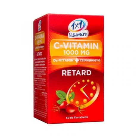 1X1 VITADAY C-VITAMIN 1000 mg retard filmtabletta D3-vitaminnal és csipkebogyó kivonattal 50 db