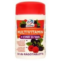   1X1 VITAMIN MULTIVITAMIN CINK + VAS erdei gyümölcs ízű rágótabletta 60 db