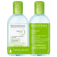   BIODERMA MICELLAFESZTIVÁL 2x250 ml SEBIUM H2O micellás arclemosó zsíros bőrre