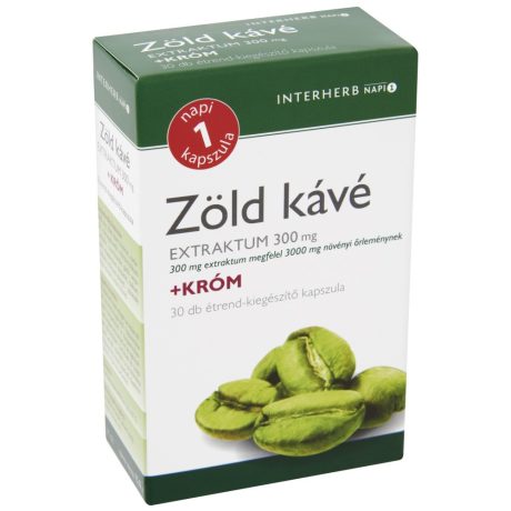 INTERHERB NAPI 1 ZÖLDKÁVÉ 300 mg + KRÓM kapszula 30 db