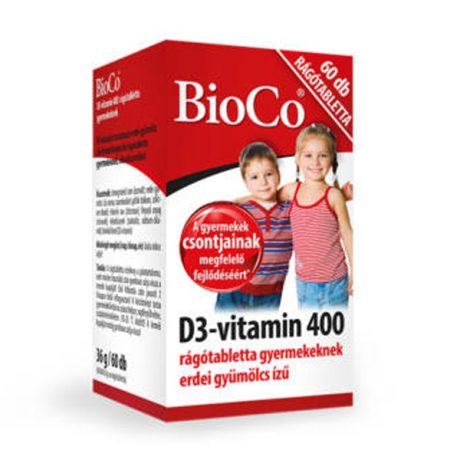 BIOCO D3-VITAMIN 400 GYERMEK rágótabletta 60 db