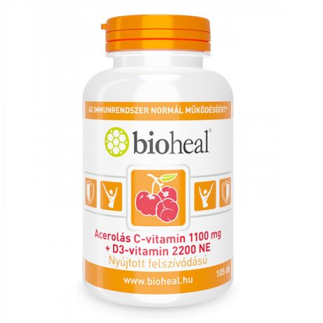 BIOHEAL ACEROLÁS C-VITAMIN 1100 mg + D3-VITAMIN 105 db