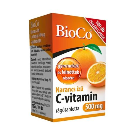 BIOCO C-VITAMIN 500 mg NARANCS rágótabletta 100 db