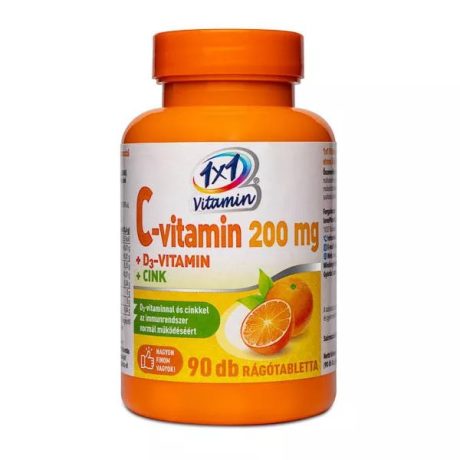 1X1 VITAMIN C-VITAMIN 200 mg + D3 + CINK rágótabletta 90 db