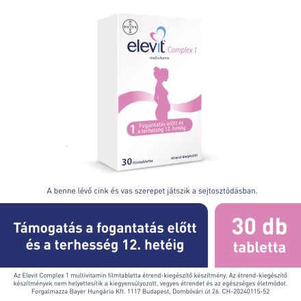 ELEVIT COMPLEX 1 filmtabletta a babatervezéstől az első trimeszter végéig 30 db