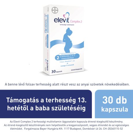 ELEVIT COMPLEX 2 lágyzselatin kapszula a terhesség 2-3. trimeszterére 30 db