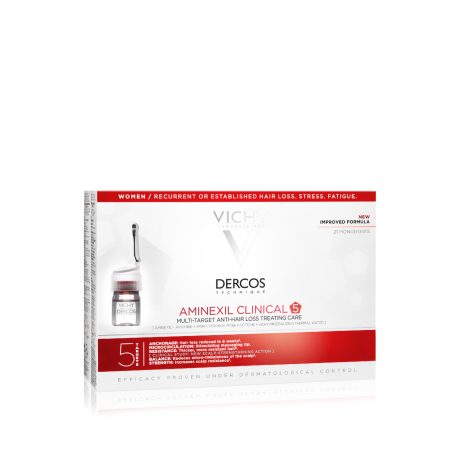 VICHY DERCOS AMINEXIL CLINICAL 5 többfunkciós hajápoló program hajhullás ellen nőknek 21 x 6 ml