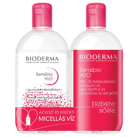BIODERMA MICELLAFESZTIVÁL 2x500 ml SENSIBIO H2O micellás arclemosó érzékeny és intoleráns bőre 1000 ML