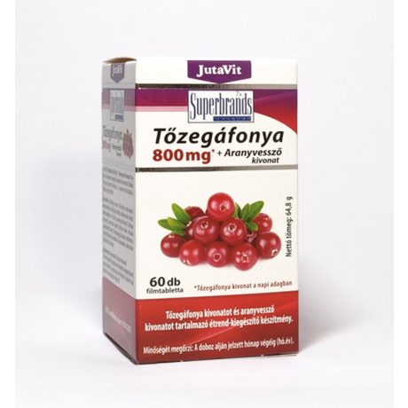 JUTAVIT TŐZEGÁFONYA 800 mg + ARANYVESSZŐ tabletta 60 db