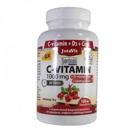 JUTAVIT C-VITAMIN 1000 mg + D3 vitamin + cink + csipkebogyó filmtabletta 100 db