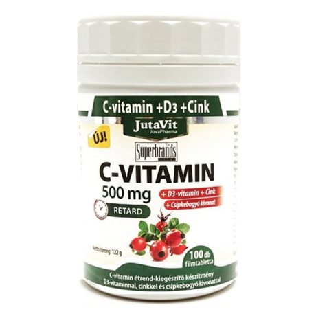 JUTAVIT C-VITAMIN 500 mg + D3 vitamin + cink csipkebogyó filmtabletta 100 DB