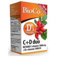   BIOCO C+D3 DUO RETARD C-VITAMIN 1000 mg + D3-VITAMIN 2000 IU tabletta 100 db