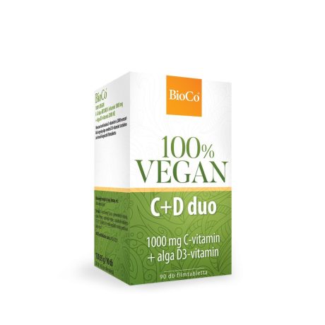 BioCo VEGAN C+D duo 1000 mg C-vitamin +alga D3-vitamin 90 db