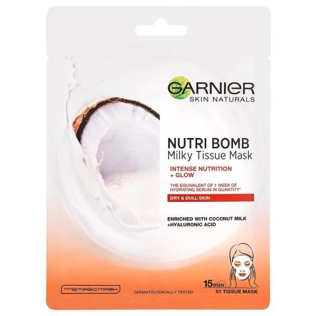 GARNIER Skin textil maszk - Nutribomb Milky Coco 28 g